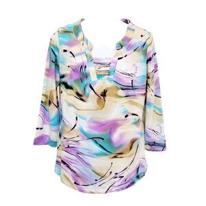 2/$20 Y2K Blue & Purple Top Blouse Size: M